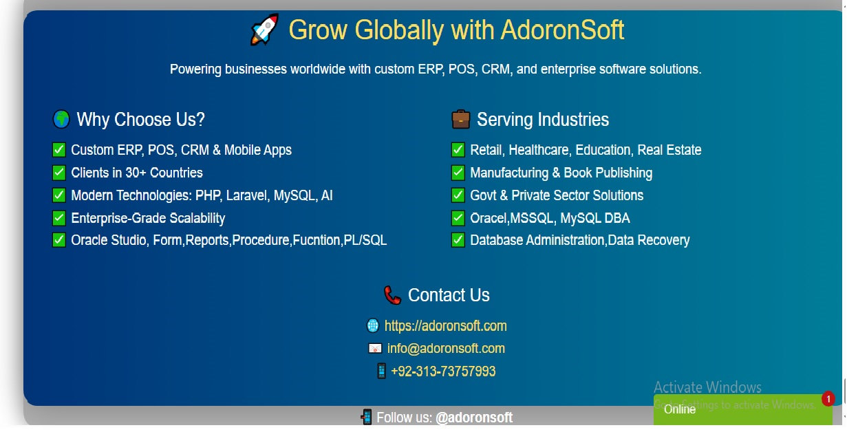 ERP and Software System by Adornsoft